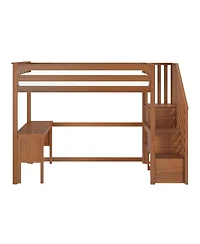 Max and Lily Classic Twin High Loft (ladder on end), Desk, Staircase