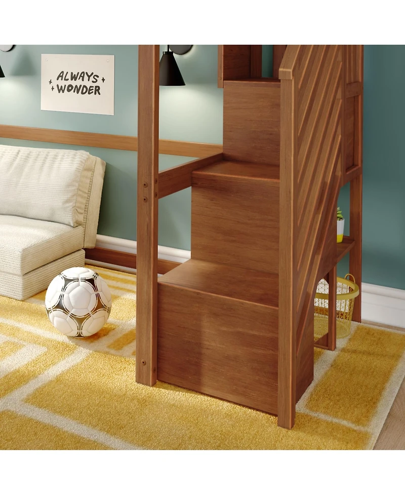 Max & Lily Classic Twin High Loft with Staircase