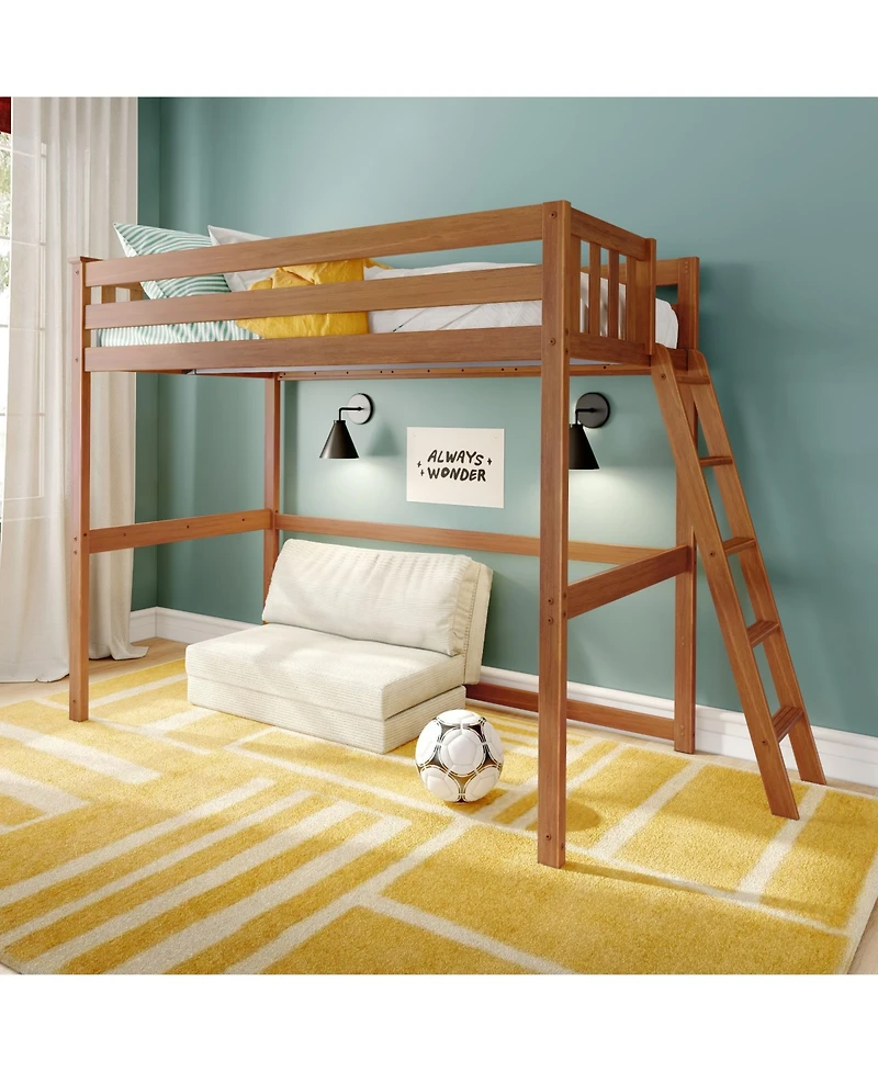 Max and Lily Classic Twin High Loft with Ladder on End