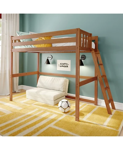 Max and Lily Classic Twin High Loft with Ladder on End