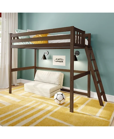 Max and Lily Classic Twin High Loft with Ladder on End