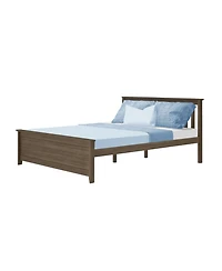 Max and Lily Queen Bed Frame, Solid Wood Platform with Slatted Headboard for Kids