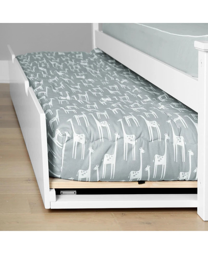 Max and Lily Full Bed Frame with Trundle, Solid Wood Platform Storage
