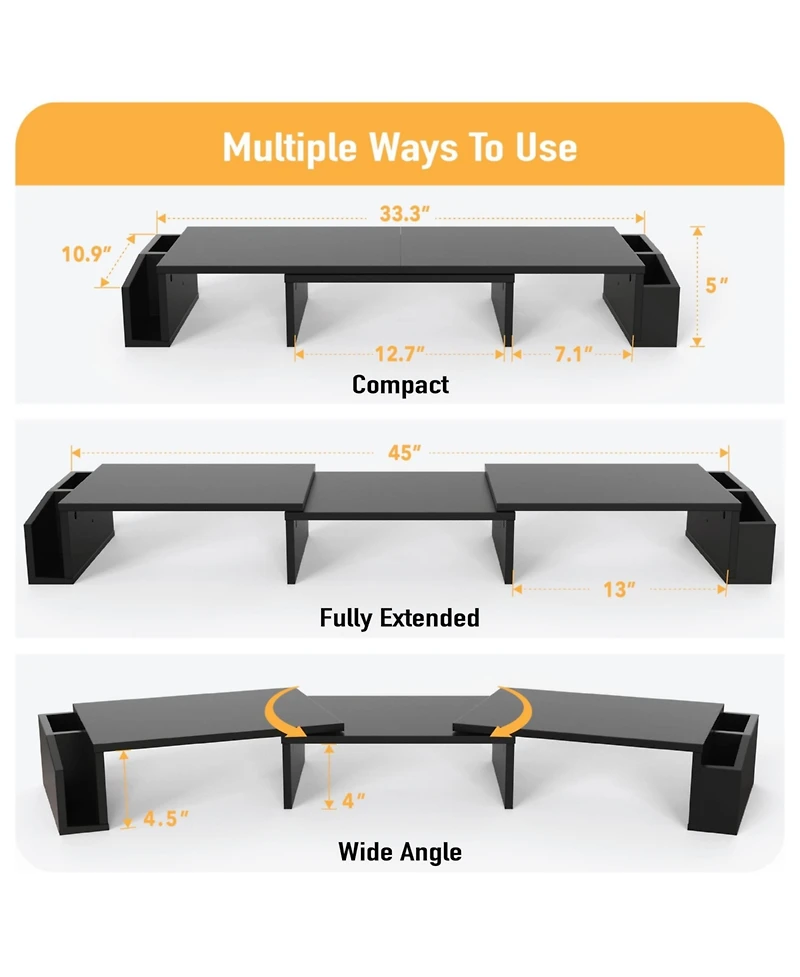 Gnuadz Desk Dual Monitor Stand Riser Drawer desktop organizer