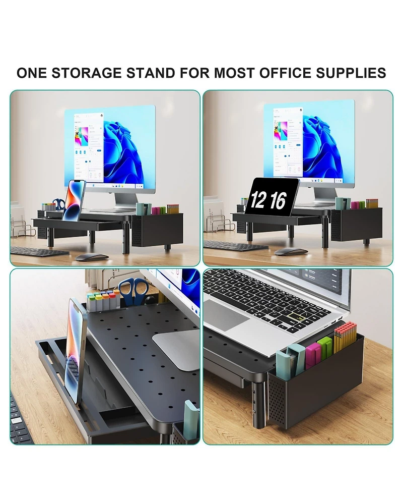 Gnuadz Monitor Stand Riser Drawer Pen Holder Adjustable desktop organizer