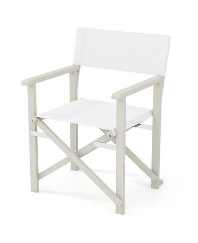 Gouun Folding Acacia Wood Director Chair with Washable Fabric Seat