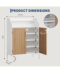 Homfan Modern Shoe Storage Cabinet with Doors, 4 Tier Organizer Adjustable Shelves