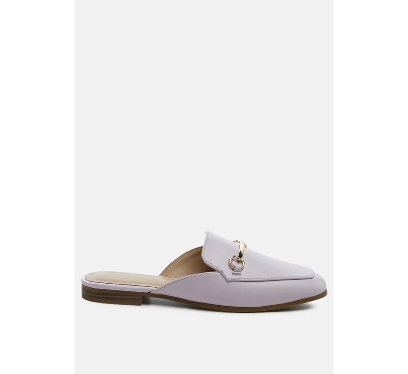 London Rag Women's Vasiliki Faux Leather Flat Mules