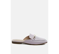 London Rag Women's Vasiliki Faux Leather Flat Mules