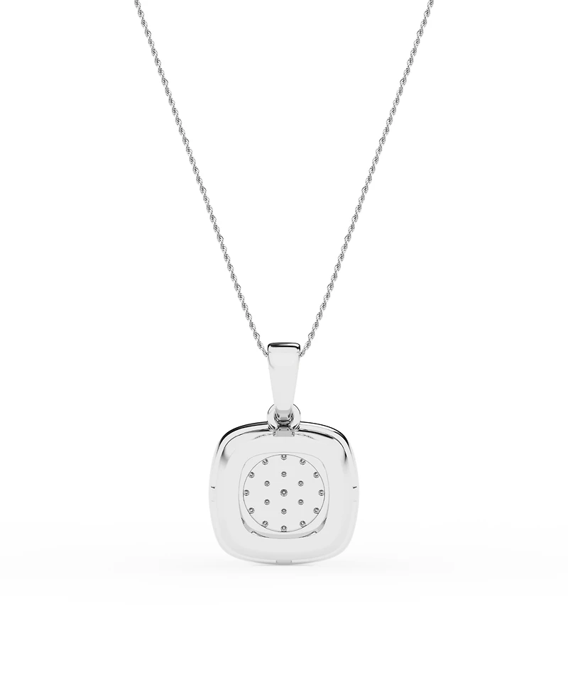 Diamond Cushion Pendant Necklace in Sterling Silver (1/3 ct. t.w.)