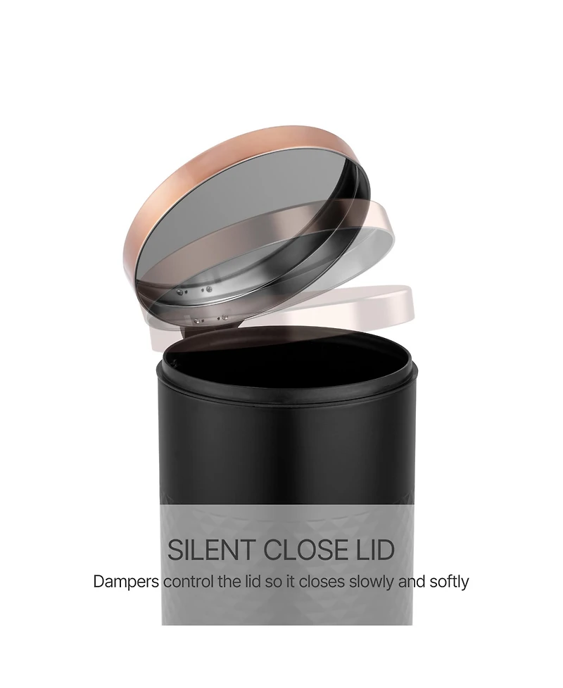 Mega Casa 8 Gal / 30 Liter Round Shape Step-on Trash Can with Silent Close Lid, Heavy-Duty Pedal & Easy-Clean Design for Kitchen, Bathroom, Office