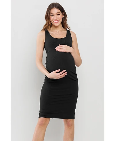 Hello Miz Maternity Bodycon Scoop Neck Sleeveless Knee Length Dress