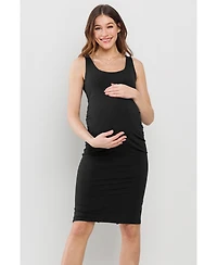 Hello Miz Maternity Bodycon Scoop Neck Sleeveless Knee Length Dress