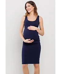 Hello Miz Maternity Bodycon Scoop Neck Sleeveless Knee Length Dress