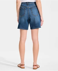 Lands' End Petite Soft Denim Mid Rise 7" Jean Shorts