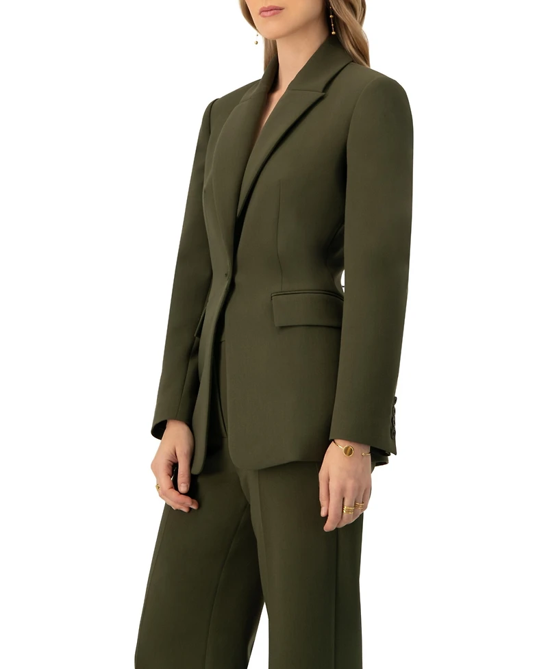 Ivonne Women's Single-Breasted Blazer With Front Flap Pockets