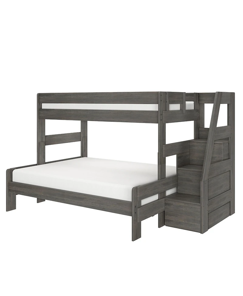 Max & Lily Modern Farmhouse Twin Xl Over Queen Bunk Bed With Staircase