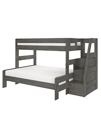 Max & Lily Modern Farmhouse Twin Xl Over Queen Bunk Bed With Staircase