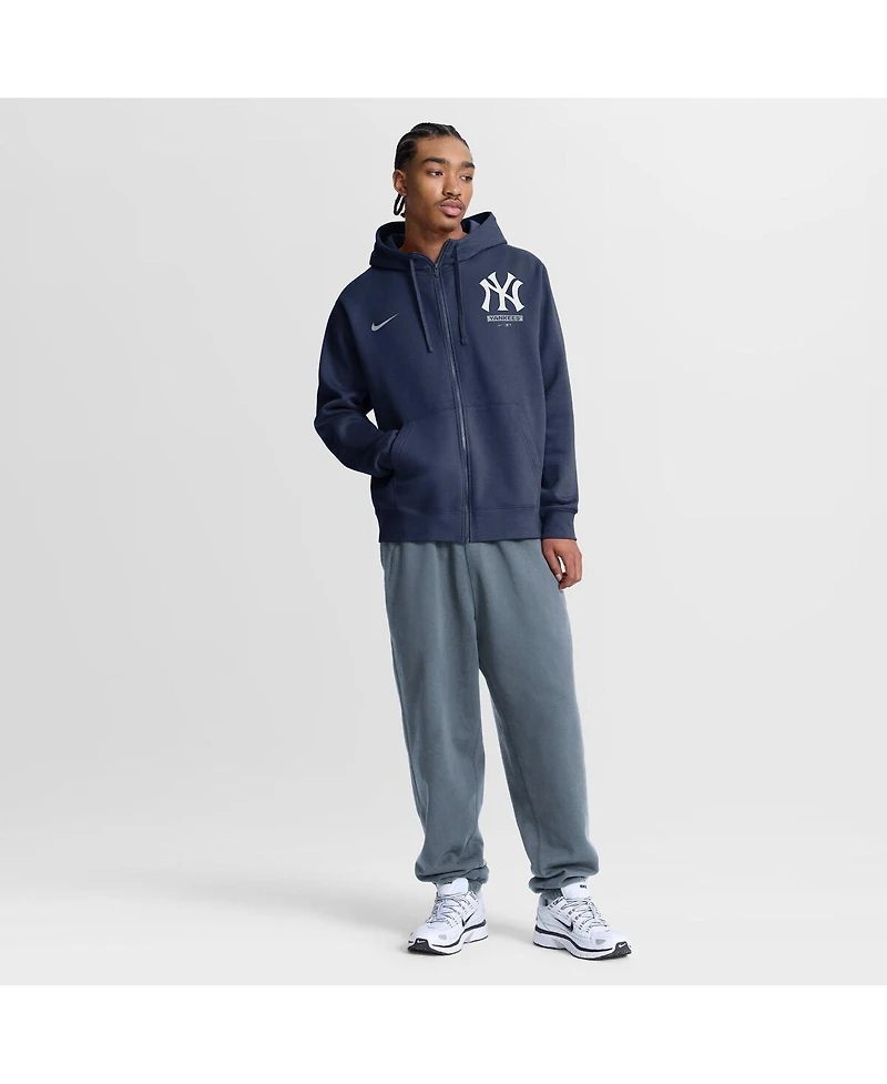 Nike Men's Navy New York Yankees Primetime Lockup Full-Zip Hoodie
