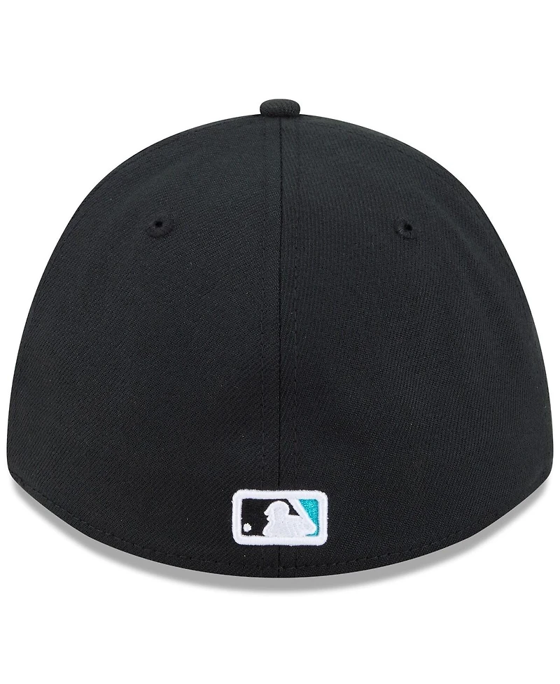 New Era Men's Black Florida Marlins Player Replica 39THIRTY M-Crown Flex Hat