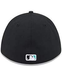 New Era Men's Black Florida Marlins Player Replica 39THIRTY M-Crown Flex Hat