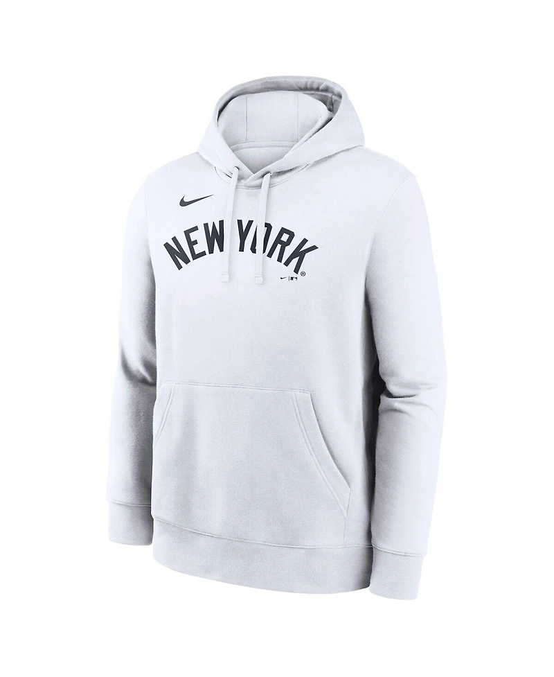 Nike Men's White New York Yankees Dri-Fit Club Hoodie