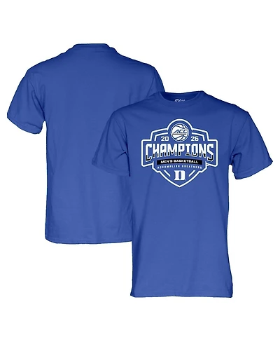 Blue 84 Men's and Women's Royal Duke Blue Devils 2026 Acc Men's Basketball Tournament Champions Locker Room T-Shirt