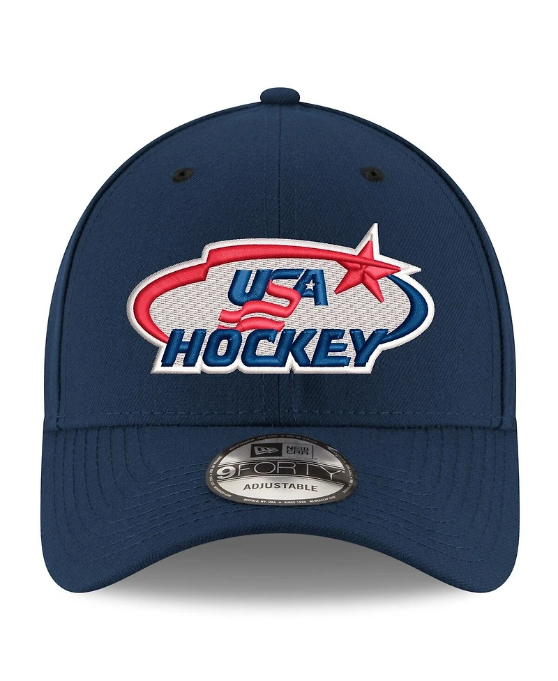 New Era Men's Navy Us Hockey 9FORTY Adjustable Hat