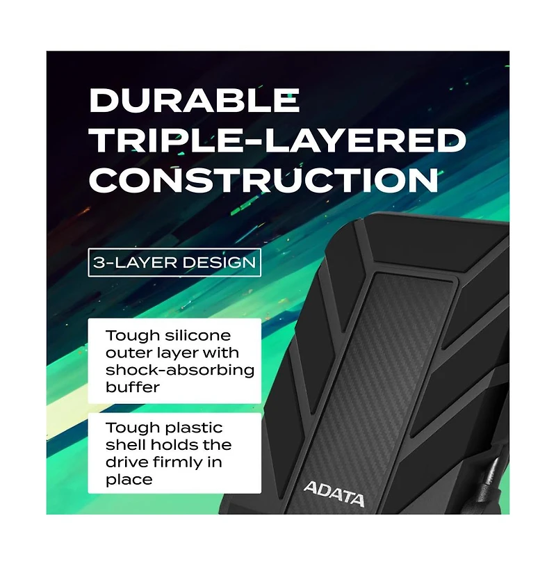 Adata HD710 Pro 1TB Usb 3.1 IP68 Waterproof/Shockproof/Dustproof Ruggedized External Hard Drive (AHD710P-1TU31-cbk)