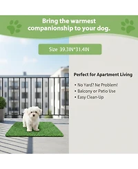 Aronkl Dog Grass Pad Artificial Potty Training Mat Indoor Outdoor Easy Clean