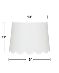 Springcrest Set of 2 Scallop Empire Lamp Shades Medium Spider Replacement Harp and Finial Fitting