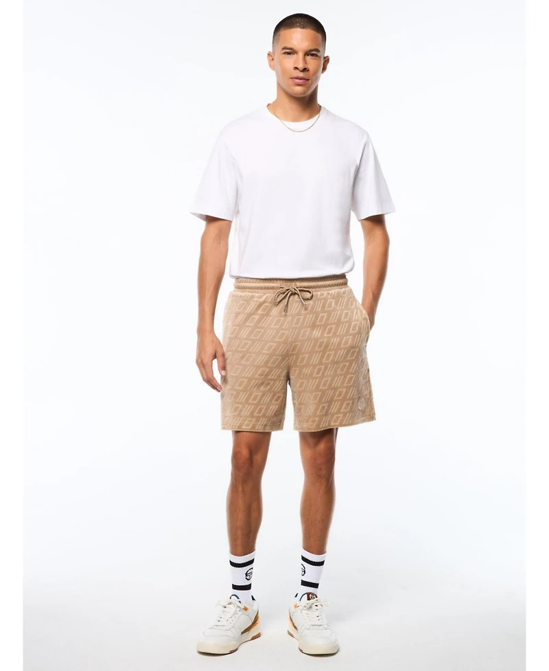 Sergio Tacchini Men's Bandiera Debossed Velour Short