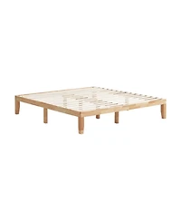 Gouun King Rubberwood Bed Frame with Headboard and Slat Support