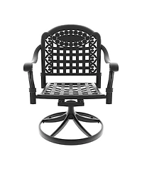 Clihome Patio Cast Aluminum Swivel Dining Chairs with Cushions, Set of 2