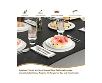 gaomon 4-6 Person Modern Wooden Dining Table with Wave Edge