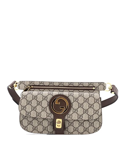 Pre-Owned Gucci Blondie Flap Pocket Belt Bag Gg Coated Canvas