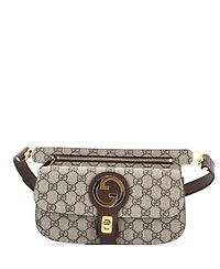 Pre-Owned Gucci Blondie Flap Pocket Belt Bag Gg Coated Canvas