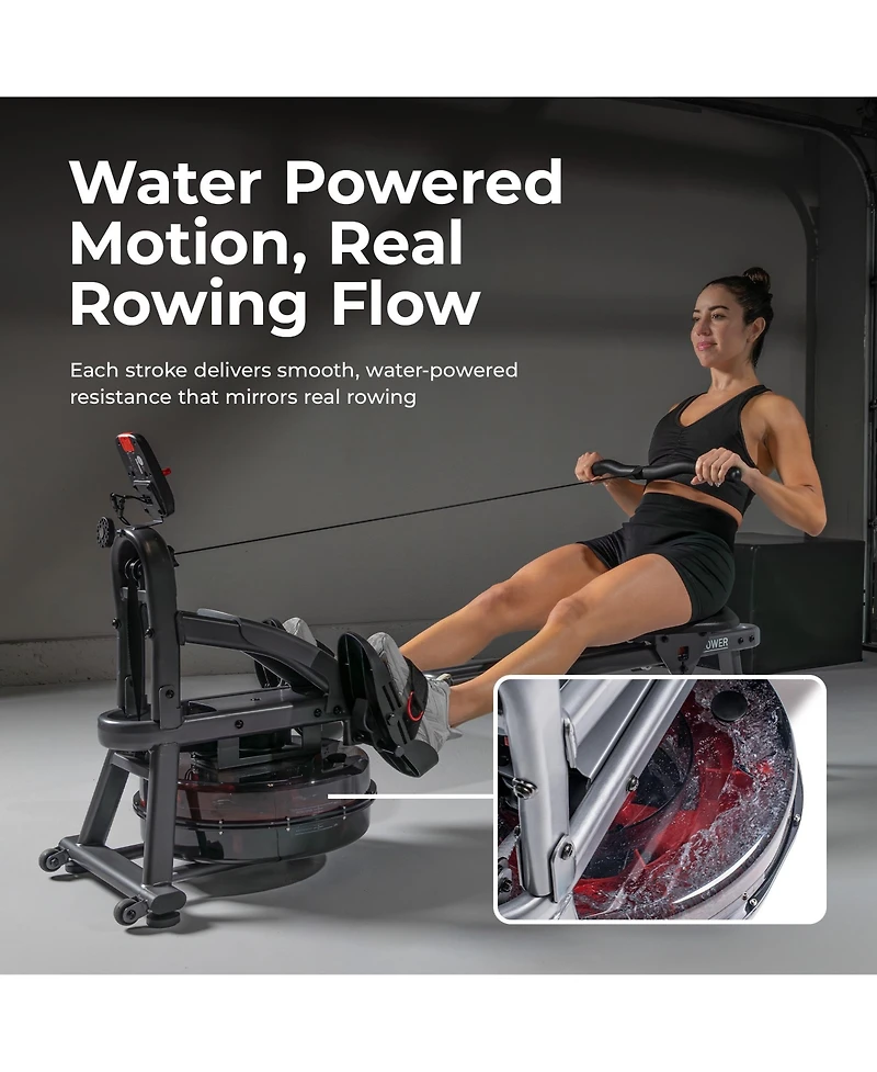 Sunny Health & Fitness Smart Water Rowing Machine
