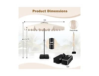 Slickblue Outdoor Patio Umbrella with Stable Weighted Base and Sandbag Anchors