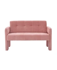 Rainsken 47 Inch Compact Loveseat Sofa, Chenille Fabric 2 Seater Couch with Deep Cushion and Dual Armrests, Upholstered Small Sofa for Living Room