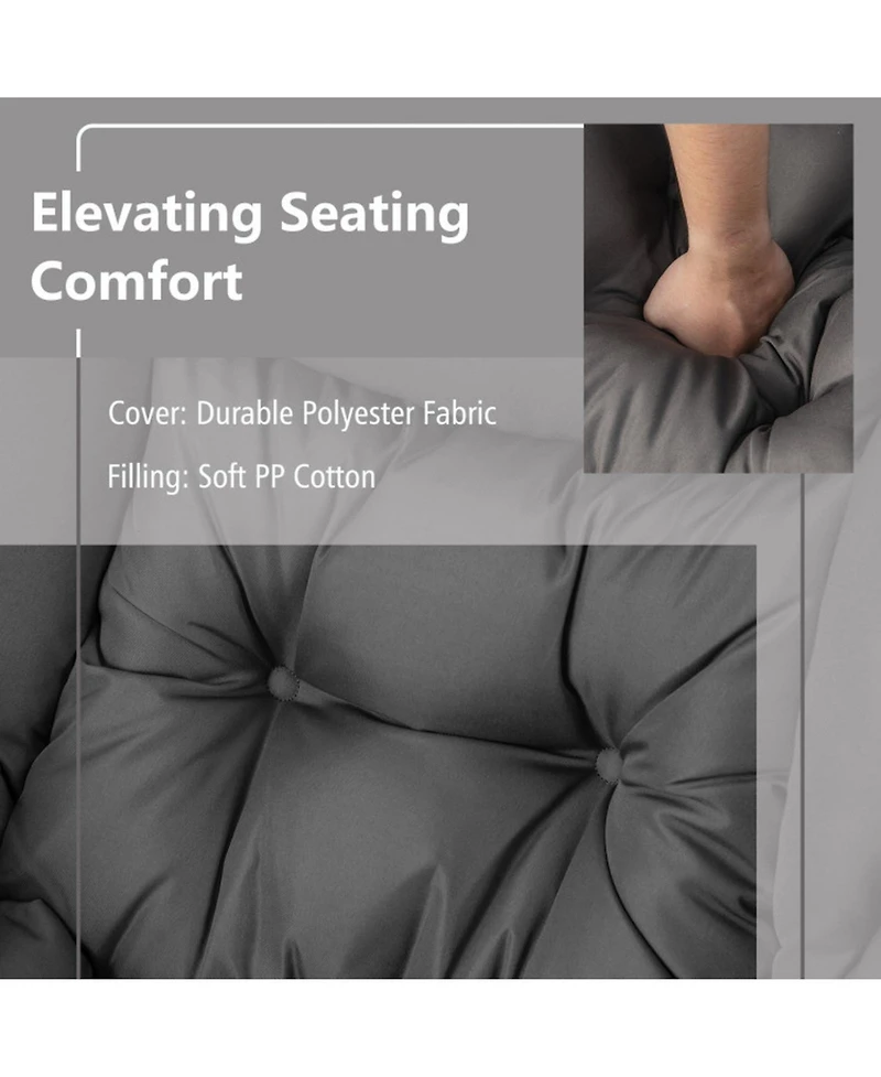 Gouun Modern Accent Sofa Chair with Folding Footrest and Side Pocket