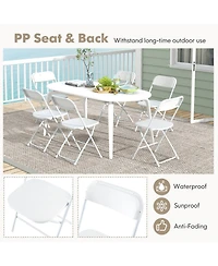 Gouun 770 lbs Capacity 4-Pack Metal Folding Chairs with Pp Seat and Back