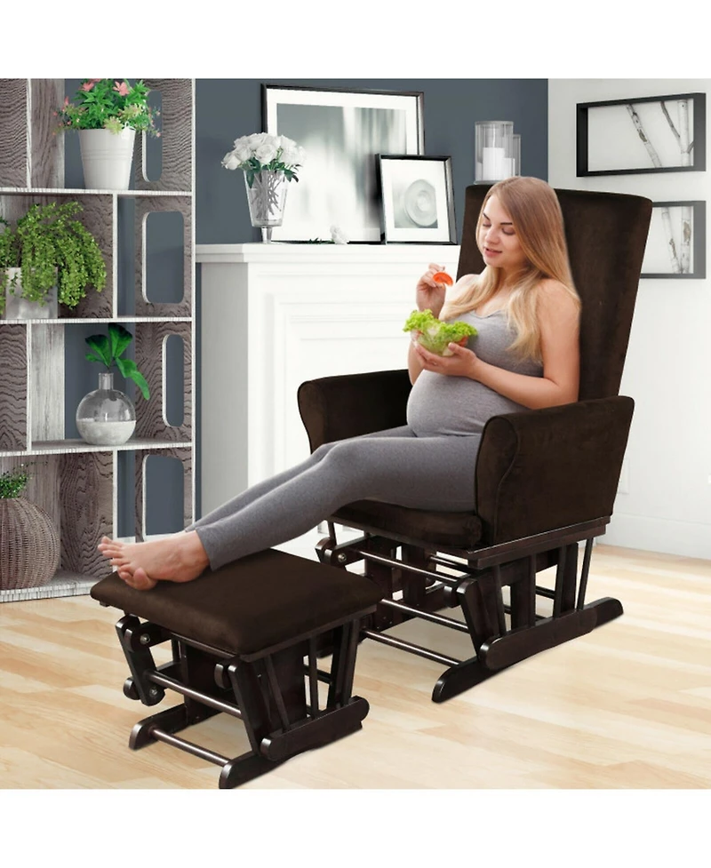 Gouun Nursery Glider Rocker and Ottoman Cushion Set