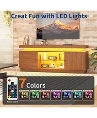 gaomon Tv Stand, Entertainment Center for Tvs , Modern Tv Stand with Storage, Power Outlets and Adjustable Shelf, TV Console LivingRoom