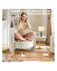 gaomon Dining Chair Office Accent Chair For Living Room Modern Chenille Boucle Accent Chair for Kitchen Dining Room