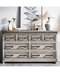 gaomon 55 Inch Tv Stand with Wood Drawers, Farmhouse Entertainment Center for Living Room, Media Console Cabinet