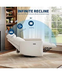 gaomon Power Recliner Chair, Swivel Rocker for Adults, Fabric Glider Recliner, Usb Ports, High Back, Single Sofa