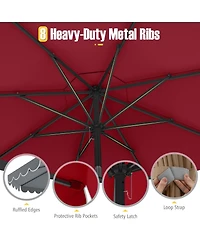 Sugift 10 ft Patio Market Umbrella with Crank and Tilt Adjustment