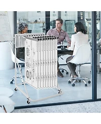Gouun Mobile Blueprint Storage Rack with 12 Pivot Brackets Adjustable Height