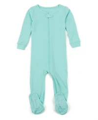 Leveret Baby Unisex Solid Color Cotton Footed One-Piece Pajamas